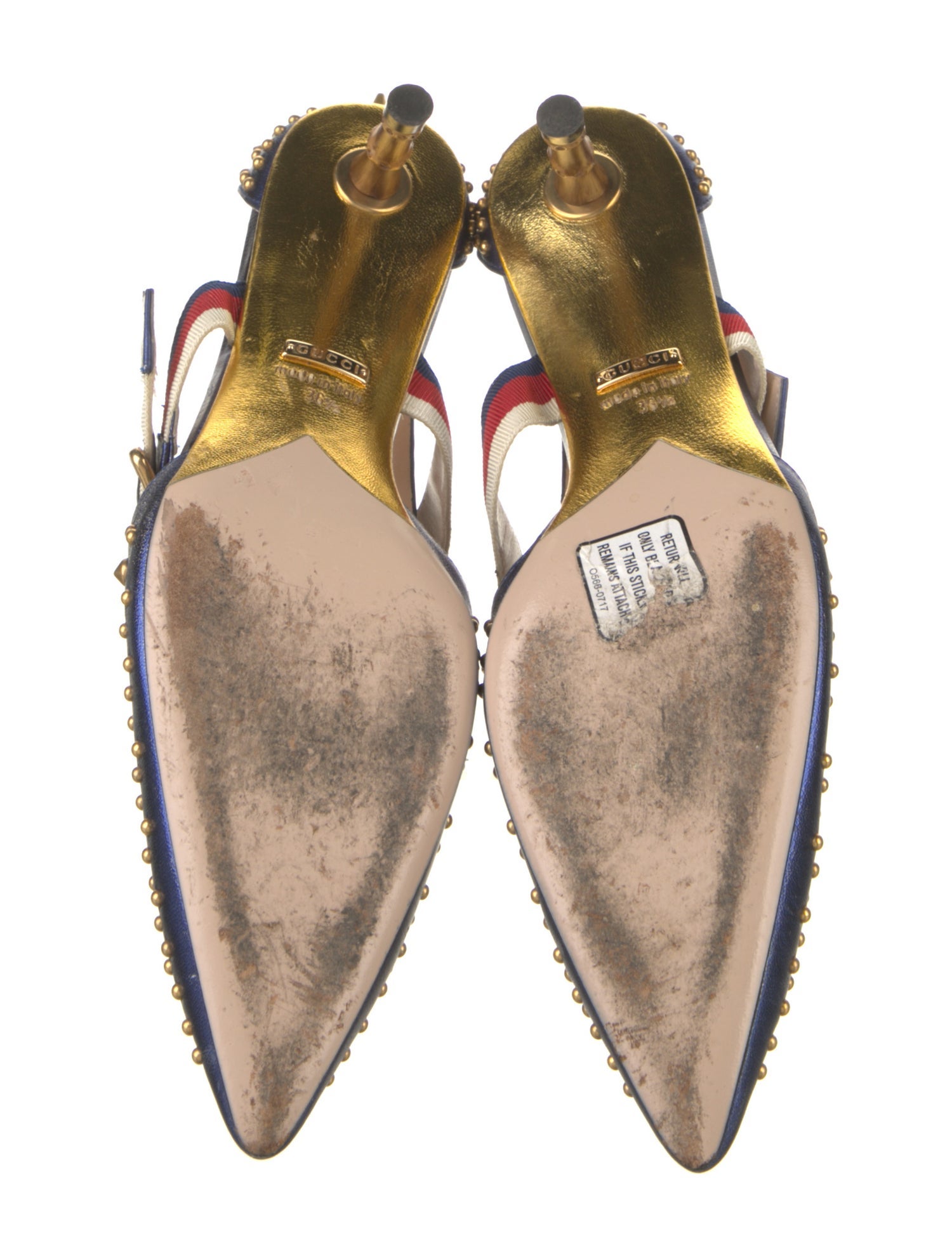 Gucci Sylvie Web Accent Leather Mules